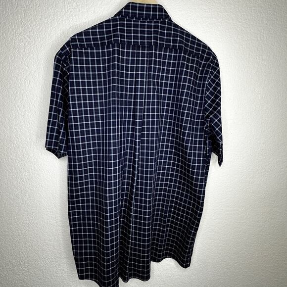 LL Bean Men’s Short Sleeve Cotton Plaid Shirt Large Tall EUC - Picture 8 of 11